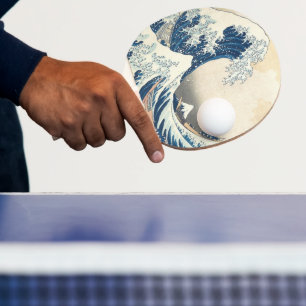 Den stora vågen vid Kanagawa Ukiyo-e Japanska Pingisracket