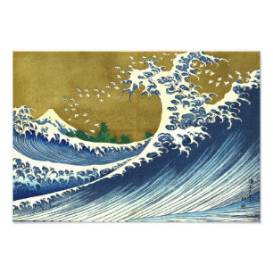 Den Stora Vågens Färg Hokusai Fototryck