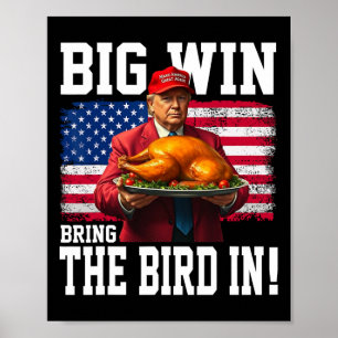 Den stora vinden tar med sig fåglet i Thanksgiving Poster