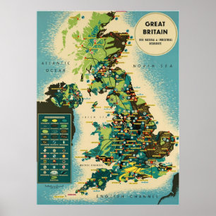 Den Storbritannien ~Vintagebritten reser affischen Poster