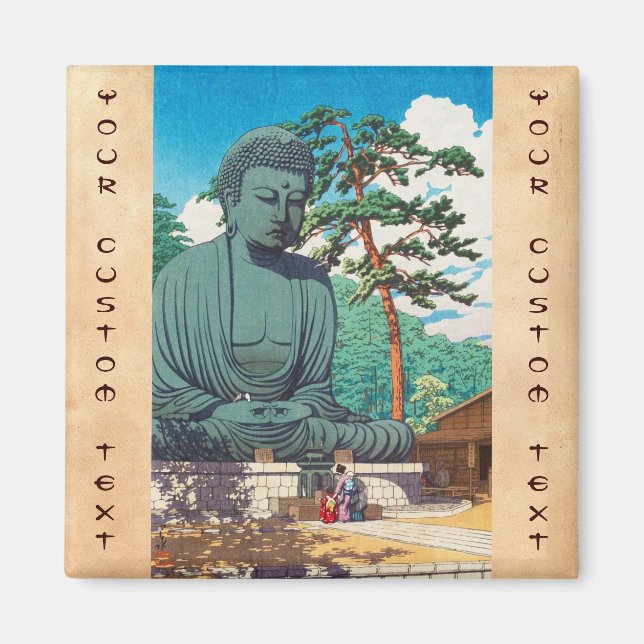 Den store Buddha i Kamakura Hasui Kawase hanga Magnet (Framsidan)