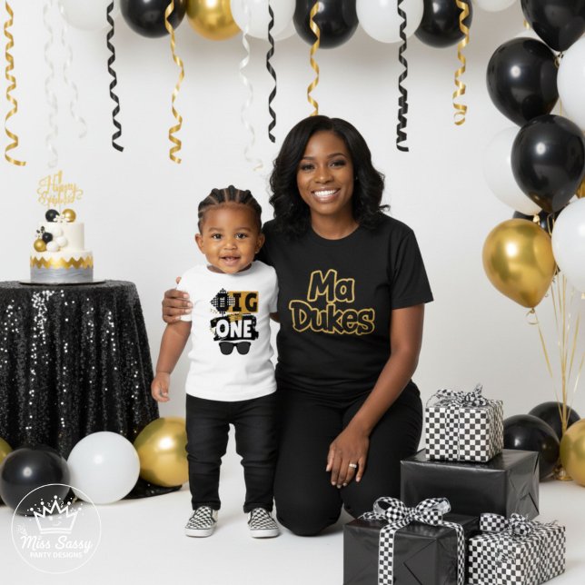 Den store en Retro Hip hop 1:a födelsedagen T Shirt (Retro hip hop toddler tee for your baby’s first birthday – celebrate The Big ONE in hip hop style.)