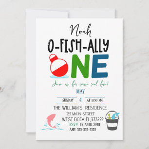 Den store One Fishing Birthday inbjudan