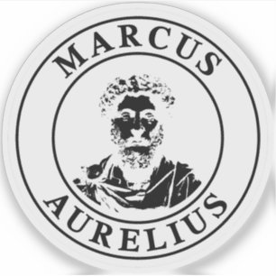 Den store stoikern Marcus Aurelius (svart) Klistermärken