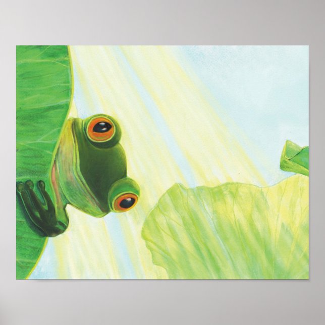 Den storögda gröntens groda bakom den lila plattan poster (Framsidan)
