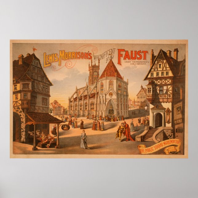 Den storslagna nya Faust Nürnberg Tyskland Poster (Framsidan)