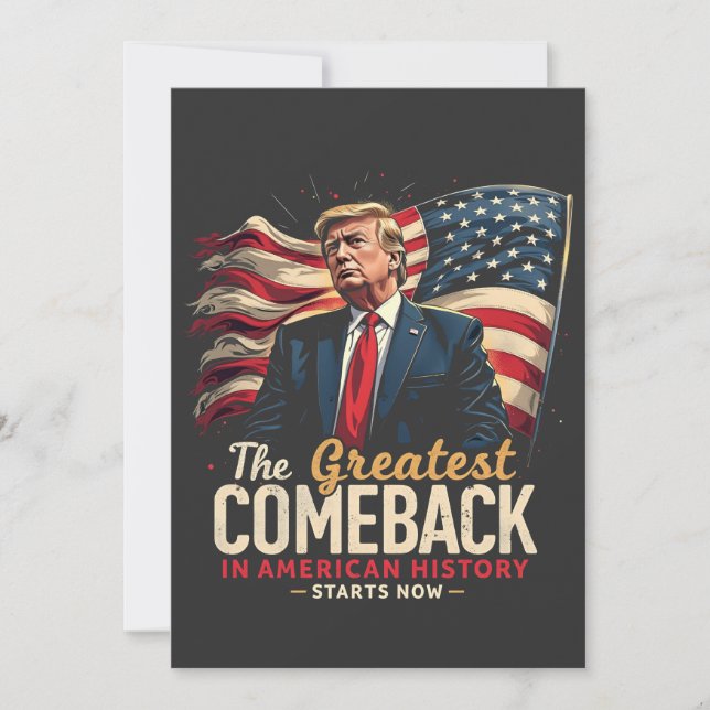 Den Största Comebacken i Amerikansk Historia Trump Inbjudningar (Framsida)
