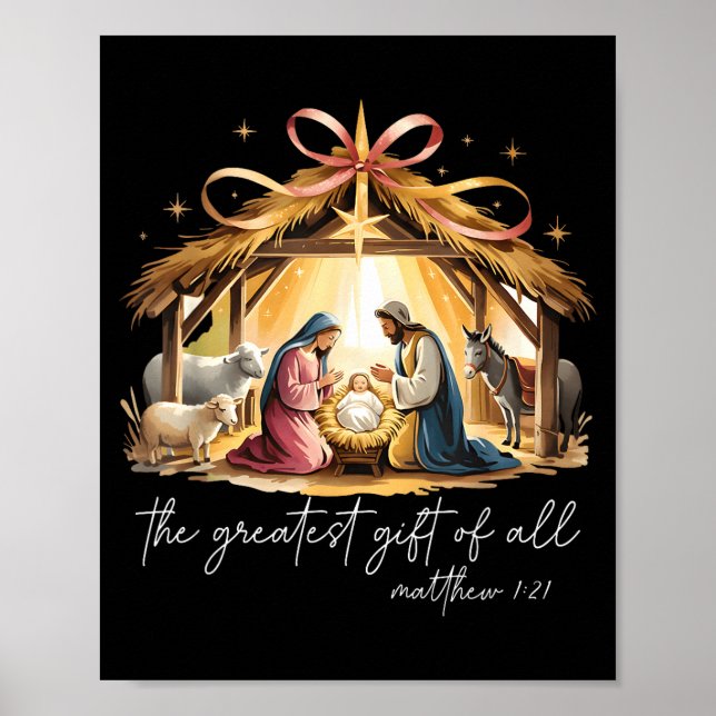 Den Största Gåvan Alla Julen Jesus Kristus Poster (Framsidan)