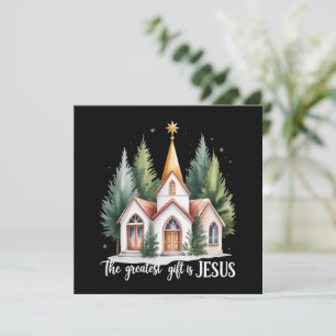 Den Största Gåvan är Jesus Jul Kyrka Kristus Julkort