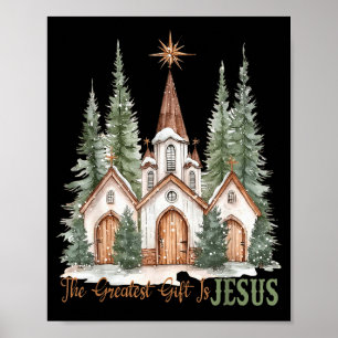 Den Största Gåvan Är Jesus Kristna Julfirande Poster