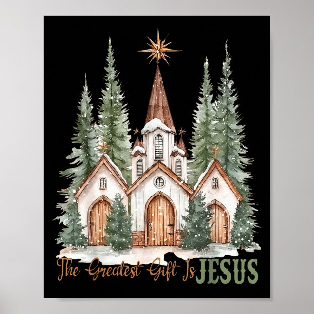 Den Största Gåvan Är Jesus Kristna Julfirande  Poster (Framsidan)