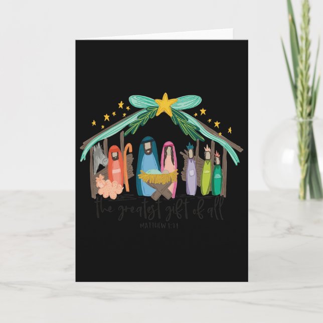 Den Största Gåvan För All Jul Nativitet Jesus Kort (Framsida)