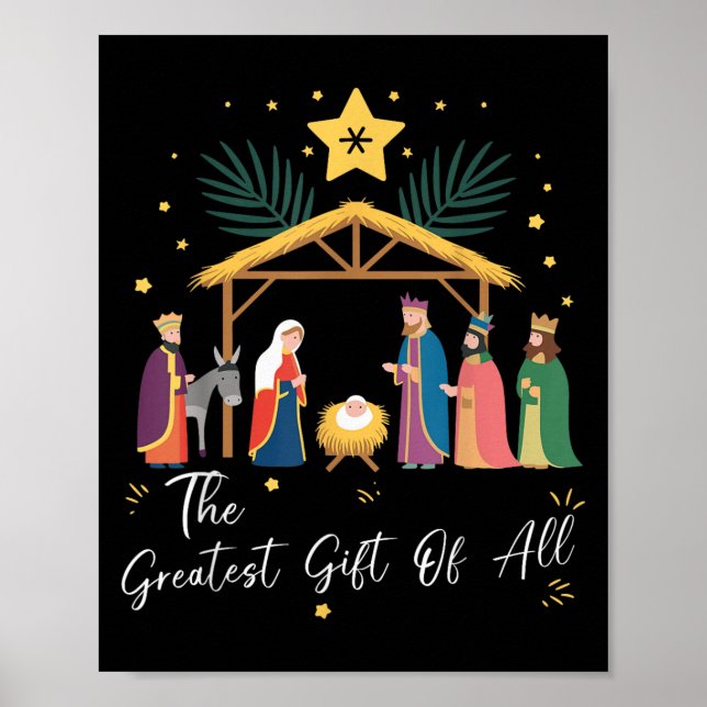 Den Största Gåvan För All Julens Nativitet Jesus Poster (Framsidan)