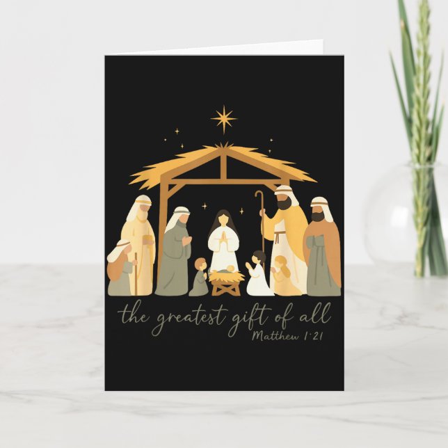 Den Största Gåvan För Alla Julens Nativitet Jesus Kort (Framsida)