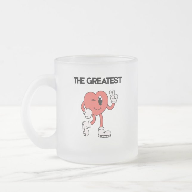 Den Största Kaffe Muggen - Frostad Glas Glasmugg (Vänster)