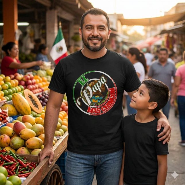 Den största mexikanska stoltheten Papa Mas Chingon T Shirt (El Papa Mas Chingon Mexican pride T-Shirt)