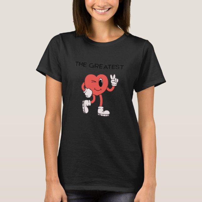 Den Största - Söt Hjärtgrafik T-Shirt (Framsida)