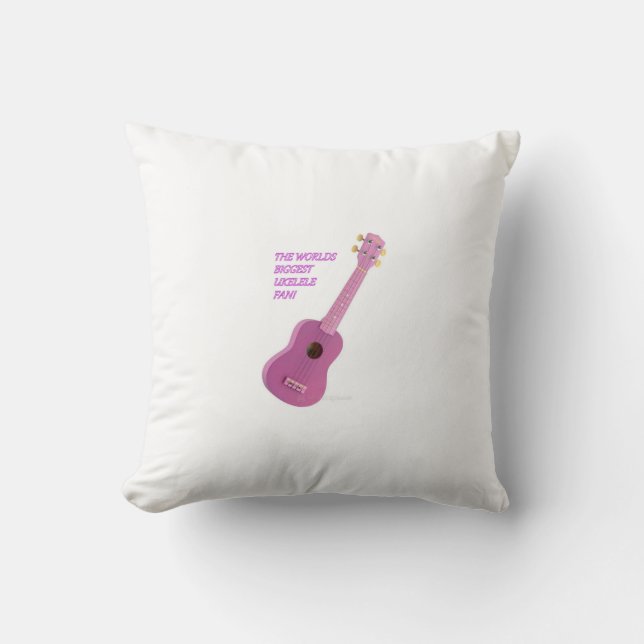 Den största Ukelele för världar fläkten Cusion Kudde (Framsida)