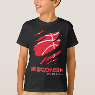 Den stressade basketbollen i Badger State Home Wis T Shirt