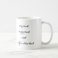"den stressade, deprimerad och för kaffe besatt"