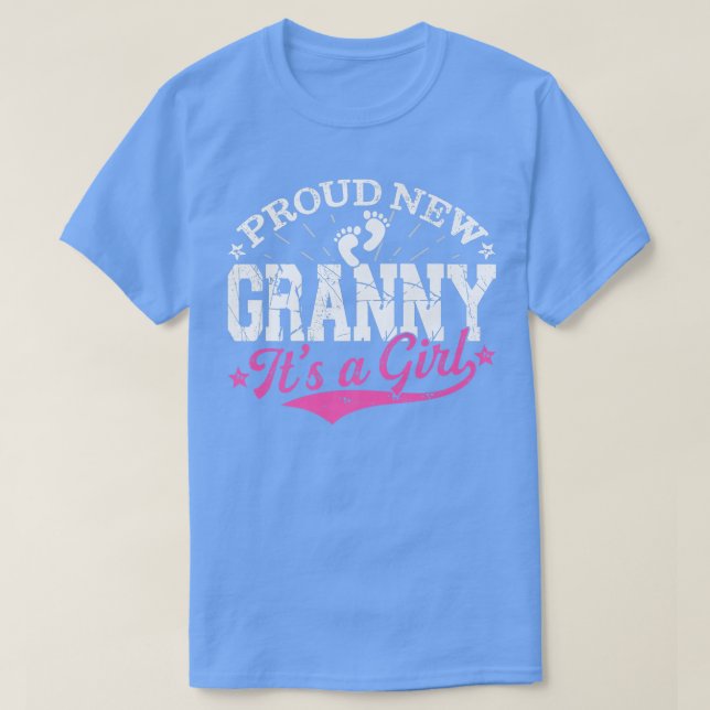 Den stressade Genderna Reveal Proud New Granny Det T Shirt (Design framsida)
