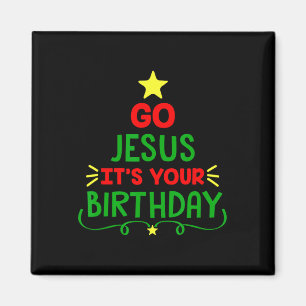Den stressade, kör Jesus och din födelsedag julfes Magnet