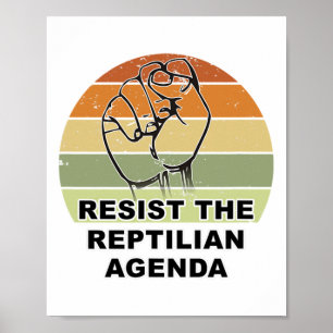 Den stressade motstår att reptilian Agenda Retro S Poster