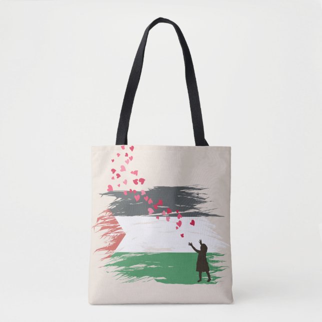 Den stressade palestinska Flagga Tote Bag - Solida Tygkasse (Framsida)