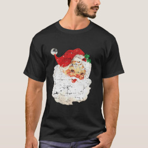 Den stressade Vintage Jultomten Ansikte Gamld fast T Shirt