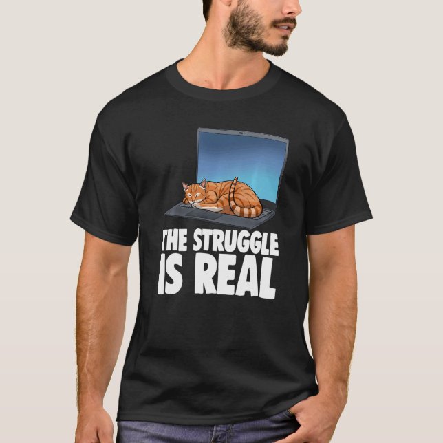 Den Striden Är Riktig Sovande Katt  Katt  Liten Ka T Shirt (Framsida)