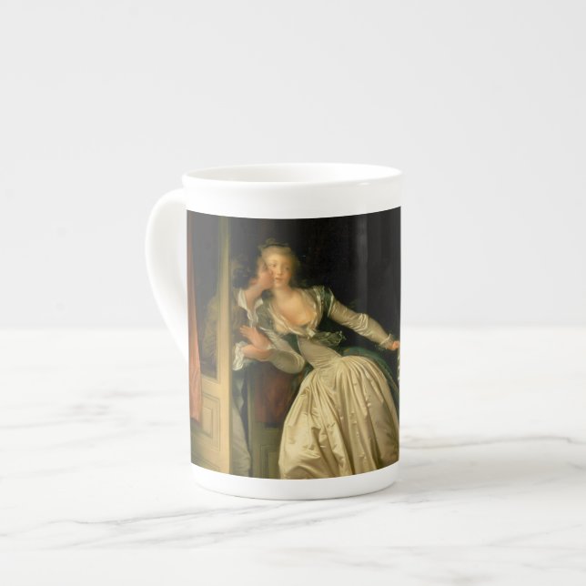 Den stulna kyssen Fragonard Benporslin Mugg (Framsida vänster)