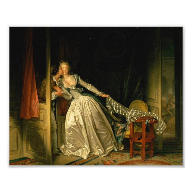Den stulna kyssen Fragonard Fototryck (Framsidan)