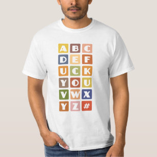 Den stygga alfabetskjortan - välj stil & färga t-shirt