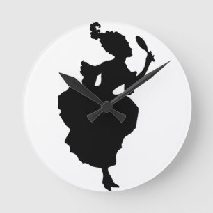Den sublima Marie Antoinette silhouetten tar tid Rund Klocka