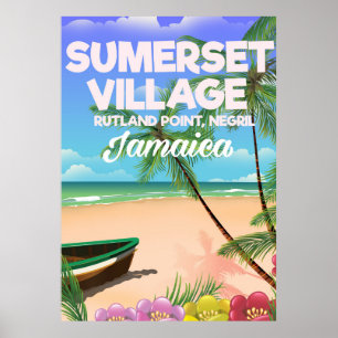 Den Sumerset byn Jamaica reser affischen Poster