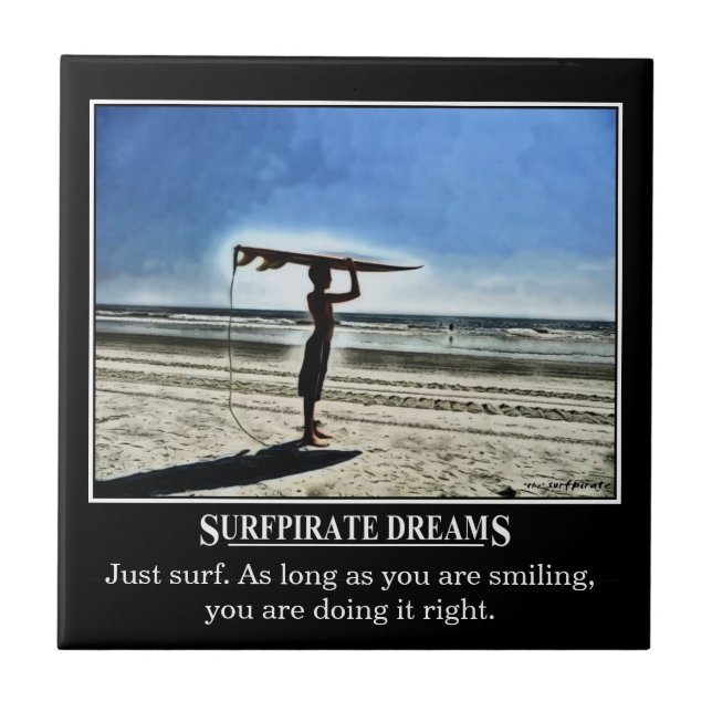 Den Surfpirate drömmotivationen belägger med tegel Kakelplatta (Framsidan)