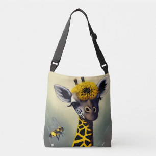 Den surriga giraffen - Whimsical digital konst  Axelväska