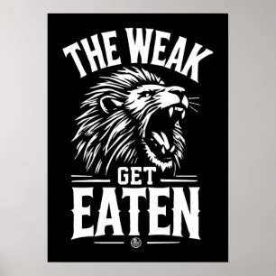 Den svaga maten - Gym, Hustle, Success, Lejon Poster