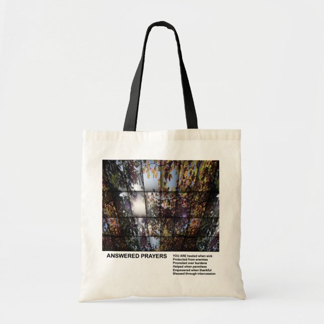 Den svarade böntotot hänger lös tygkasse (Framsidan)