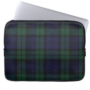 Den svart bärbar dator för klockaTartanplädet Laptop Sleeve