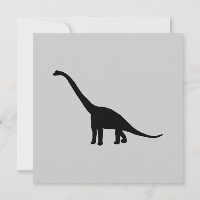 Den svart Brontosaurusdinosauren skuggar Dino Inbjudningar (Framsida)