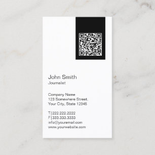 Den svart etiketten QR kodifierar Visitkort