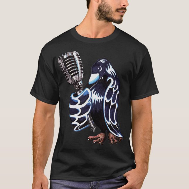Den svart fågeln radiosände t-shirt (Framsida)