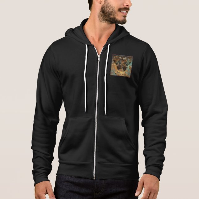 Den svart fjärilen täcker konst, manar jacka t-shirt (Framsida)