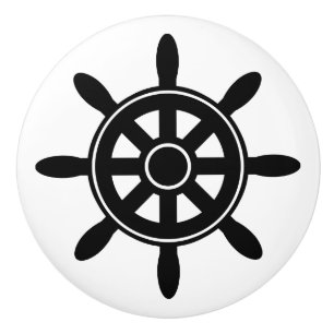Den svart frakten rullar den nautiska Themed Knopp