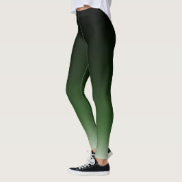 Den svart gröna Ombre lutningen bleknar Leggings