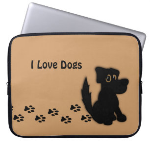 Den svart hunden går den sammanlagda beställning laptop sleeve