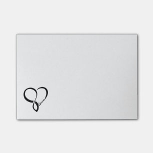 Den svart kärlekhjärtapostIten noterar Post-it Block