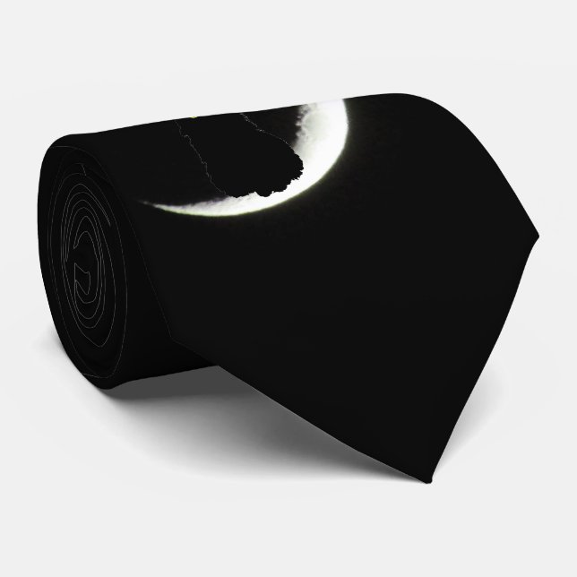 Den svart katten älskar dig till månen och slips (Rullad)