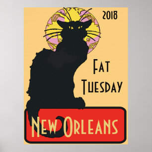 Den svart katten, fet tisdag, redigerar text poster